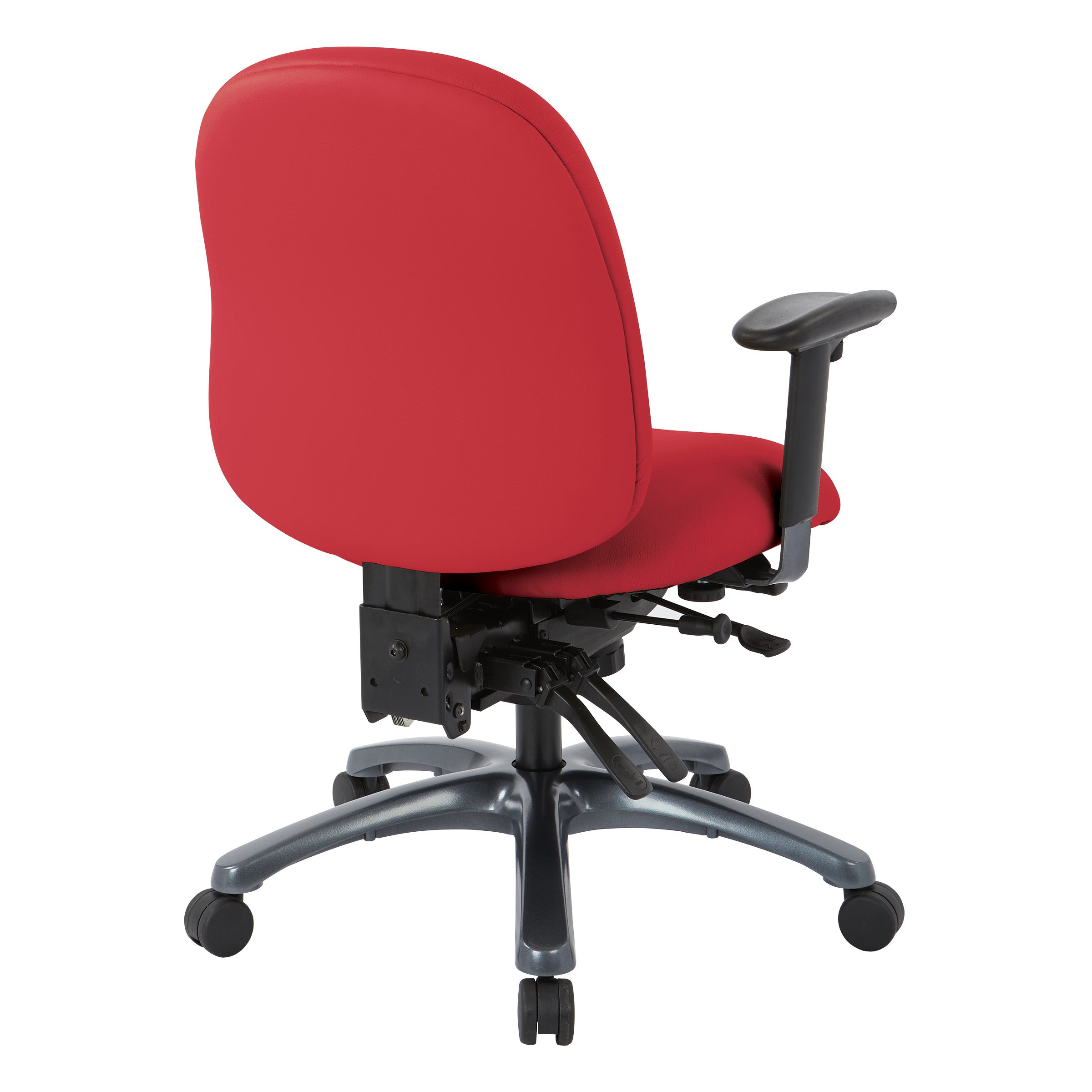Multi-Function Mid Back Chair with Seat Slider and Titanium Finish Base